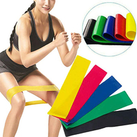 SHENGDE Ensemble de mini-bandes de résistance élastiques personnalisables avec logo, 5 bandes de hanches en TPE pour yoga, pilates, entraînement, gym, fitness, exercice, 60 cm x 5 cm