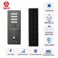 Lampadaire solaire LED tout-en-un CE RoHS IP66 haute puissance 150W, garantie 5 ans, fournisseur professionnel