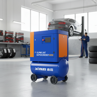 Mini compresseur d'air à vis rotatif monophasé 220V 7/8/10 bars, lubrifié, à entraînement direct, avec bloc compresseur pour gonflage de pneus de voiture