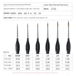 Pinceau détail cheveux de belette pour aquarelle, <span class=keywords><strong>peinture</strong></span> à l'huile acrylique - Product Image 2