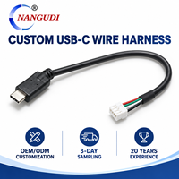 Câble de raccordement USB Type-C vers JST GHR 4 broches, âme en cuivre, isolation PET, 36V, 150mm pour équipement électronique