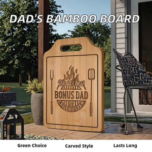 <span class=keywords><strong>Planche</strong></span> à découper rectangulaire en bambou écologique avec gravure laser personnalisée, idéale pour un cadeau d'anniversaire pour <span class=keywords><strong>papa</strong></span> - Product Image 2