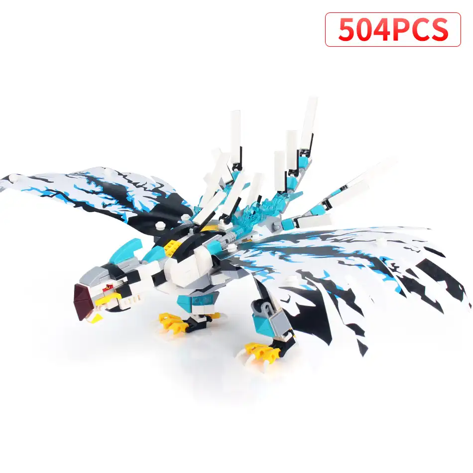 Ukboo Gratis Verzending 504Pcs Stad Transformatie Model Dragon Knight Kai Jay Zane Cijfers Eagle Dragon Knight Bouwstenen