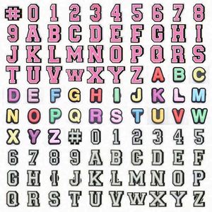 Vente en gros de sabots en caoutchouc personnalisés pour femmes Pack de lettres Décorations de chaussures en métal acrylique pour accessoires de boutons en position haute - Product Image 1