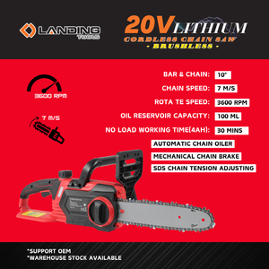 Motosierra Inalámbrica de 20V sin Escobillas de 10 Pulgadas con Tensión de Cadena sin Herramientas y Lubricación Automática para Cortar Árboles y Leña - Product Image 3