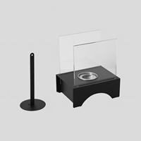 Valse Mini Cheminée à alcool portable moderne autoportante en acier inoxydable, table de chauffage à bioéthanol à flamme réelle pour salle à manger intérieure