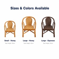 Fauteuil de loisirs en rotin naturel tressé avec accoudoirs pour la maison, le balcon et le salon – Vente directe en gros