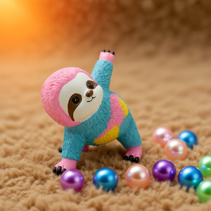 Carino animale colorato che fa la statua sportiva i migliori regali all'amante del bradipo pronto per la spedizione di nuova <span class=keywords><strong>vendita</strong></span> arcobaleno resina Yoga - Product Image 5