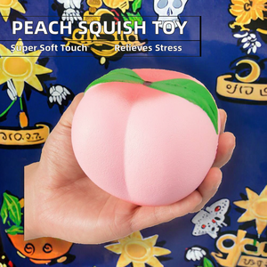 وسادة يد جديدة رائجة البيع بحجم 4 بوصات، وردية اللون، ناعمة، برائحة الكريمة، بطيئة الارتفاع، لتخفيف التوتر، لعبة ضغط من مادة البولي يوريثين للفتيات، بلون الخوخ - Product Image 2