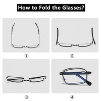 Lunettes de lecture progressives multifocales photochromiques pliables 2026, anti-reflets, en alliage rectangulaire, pour intérieur et extérieur, 2 en 1