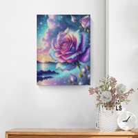 Chenistory Rose Diamant Schilder Kits voor Volwassenen Wanddecoratie DIY Schilder Kits Bloem Volledige Ronde Diamant Schilder Kits