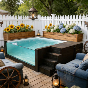 Piscina Urbana Compacta con Paredes Verticales de Jardín e Iluminación Personalizada - Product Image 1