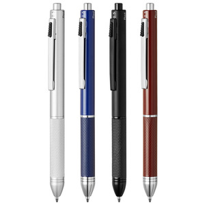 <span class=keywords><strong>Stylo</strong></span> Bille Automatique Multicolore <span class=keywords><strong>4</strong></span>-<span class=keywords><strong>en</strong></span>-1 <span class=keywords><strong>en</strong></span> Métal Noir Technologique avec Capteur de Gravité 1,0 mm pour Étudiants - Product Image 1