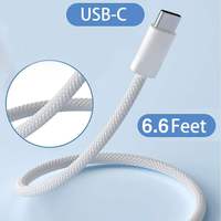 Cable USB-C Tipo C con Trenzado de Nailon PD 20W 60W 120W, Cable de Carga Rápida Compatible con iPhone 17 16 15 Pro Max iPad MacBook