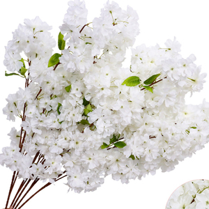 Ramas de flores de flor de cerezo de Sakura densas de seda artificial hechas a mano de color rosa claro, de larga duración para el Día de San Valentín y Acción de Gracias - Product Image 2