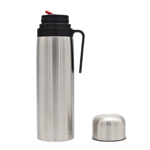 Termo para Yerba Mate, Botella Térmica de Acero Inoxidable, Boca Ancha, 1000 ml, Plateado - Product Image 2