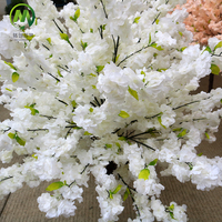 Dichte Bloeiende Kunstmatige Kersenbloesem Zijden Bloem Tafeldecoratie Mini Kunstmatige Sakura Boom voor Bruiloft Binnendecoratie