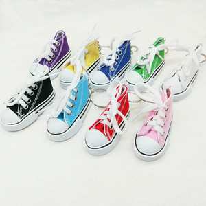 S723 Wholesale Novelty 3D Mini Canvas Shoes Key Chain Sneaker Keychain Tennis Shoes Keychain