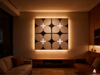 Panneau acoustique OEM en MDF avec placage bois, panneau mural insonorisant 3D en fibre PET, décor sculptural CNC pour studio d'enregistrement