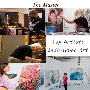 Trừu tượng màu rắn ba chiều dày kết cấu trang trí sơn dầu phòng khách hiện đại 3D tùy chỉnh logo vải vải - Product Image 5