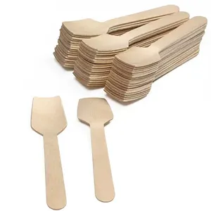 Bambini Eco Friendly biodegradabile test di campionamento gelato quadrato Mini cucchiai di legno usa e getta