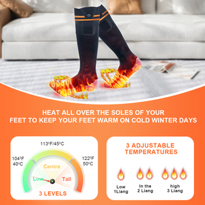 Chaussettes de ski chauffantes à batterie rechargeable de vente directe d'usine pour hommes et femmes respirantes avec contrôle par application pour l'hiver - Product Image 3