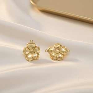 GP US Hibiscus Flower Drop Connector Joyería 14K Gold Filled para cadenas de joyería permanente Hallazgos <span class=keywords><strong>Pulseras</strong></span> al por mayor - Product Image 1