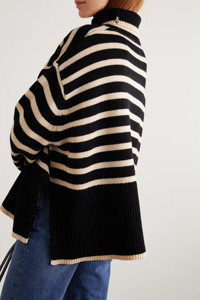 Maglione Invernale Casual VSCOO in Lana/Acrilico a <span class=keywords><strong>Collo</strong></span> <span class=keywords><strong>Alto</strong></span> a Righe Pullover Taglie Forti da <span class=keywords><strong>Donna</strong></span> - Product Image 2