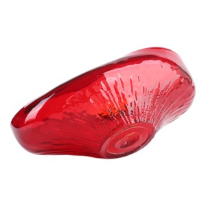 Ciotola Decorativa in Vetro Moderno, Centrotavola Rosso Vibrante, Decorazione per la Casa Versatile - Product Image 4