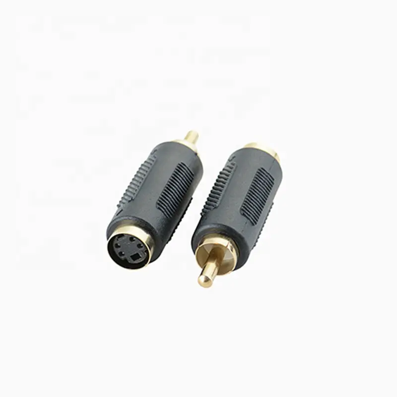 1 Prise RCA Mâle à 4 Broches Mini DIN S-vidéo Femelle Audio Vidéo AV Convertisseur Adaptateur