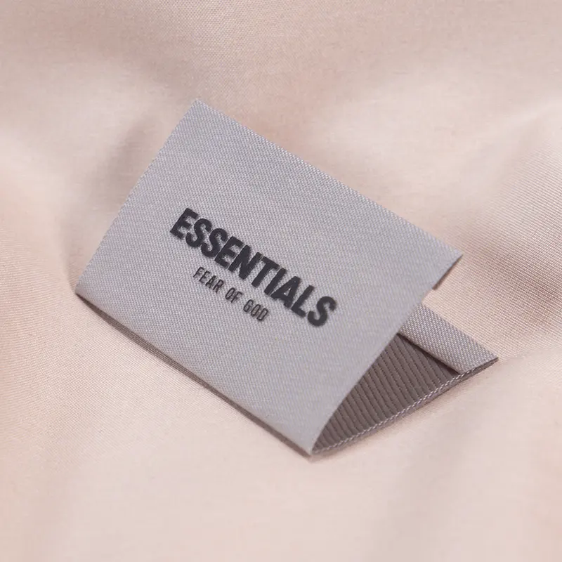 Luxus-Damaszen-Gewebeetiketten nach Maß 3D- bedruckte Baumwolletiketten Kleidungszubehör personalisierte texturierte graue Etiketten für Kleidung