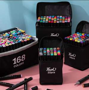 Set di <span class=keywords><strong>Pennarelli</strong></span> a Base Alcolica 80 Colori, <span class=keywords><strong>Pennarelli</strong></span> Artistici Permanenti a Doppia Punta per Disegno per Adulti - Product Image 6