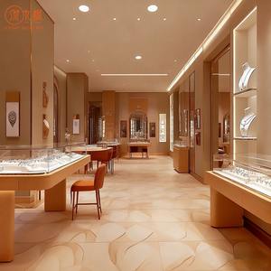 Juego de vitrina de joyería de madera de gama alta personalizada y vitrina curvada, fabricada por fabricantes personalizados - Product Image 2