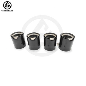 Puntas de escape de calidad CSZ para modelos <span class=keywords><strong>BMW</strong></span> rendimiento M patrón carcasa de fibra de carbono acero inoxidable 304 tubo de escape universal - Product Image 5