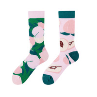 Whale Nouveau Design Printemps Creative Fruit Unisexe AB Chaussettes Hommes Femmes Couples Asymétrique Coton Peigné Chaussettes Quotidiennes