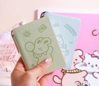 Mini carnet de poche en PU avec emplacement pour stylo gel, couverture gaufrée, pages détachables, joli carnet de voyage à motifs de dessins animés, agenda de poche, cadeau