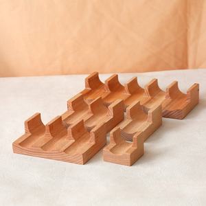 1 2 3 5 buah peralatan makan kayu padat dengan tempat piring kayu berbentuk U buatan tangan pemegang Taco Sushi - Product Image 3