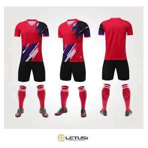 Sublimatie Print Hoge Kwaliteit Voetbal Teamwear Serie Voetbal Uniformen Nieuw Ontwerp Oem Custom Design Heren Voetbal Jersey Shirt