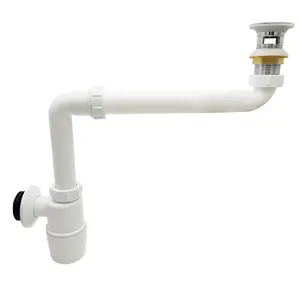 Plastic P-trap with Brass Strainer Plumbing Accessories Toilet P Trap Strainer for Bathroom Basin