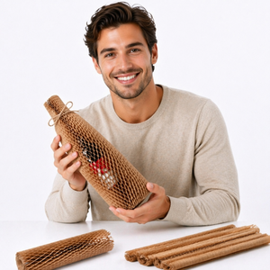 Rotolo di Carta a Nido d'Ape Riciclabile per <span class=keywords><strong>Vino</strong></span> e Oggetti Ceramici Fragili - Imballaggio Biodegradabile in Carta Kraft per Protezione - Product Image 1