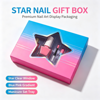 Boîte cadeau personnalisée pour faux ongles, en papier dégradé, pour kit de manucure