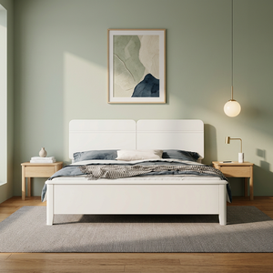 Assemblable Modern Bedroom Furniture Solid Wood <b>Wall</b> Bed Twin Size White Soft Tufted <b>Headboard</b> Modern Bedroom Furniture Platform - Product Image 1