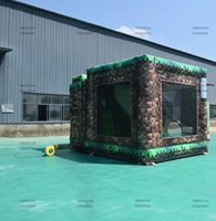 Grande structure gonflable commerciale moderne en PVC, style Minecraft, avec toboggan, château gonflable pour fêtes d'enfants
