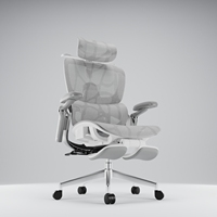 Chaise de bureau ergonomique de luxe à dossier haut, chaise de patron en tissu, massage, inclinable, repose-pieds, accoudoirs 4D, pivotante
