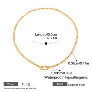 N & S Của Phụ Nữ Cổ Điển Đơn Giản 18Kgold Thép Không Gỉ Kẹp Giấy Chuỗi Dài Hình Bầu Dục Khóa Thời Trang Vòng Cổ Cho Món Quà Những dịp - Product Image 6