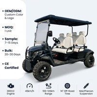 Voiturette de golf Tarion 4 places à essence 300CC, moteur 4 temps refroidi par eau, freins à disque et à tambour, capacité de montée de 25%, pneus tout-terrain