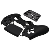 EXtremeRate Luna Coque avant noire personnalisée redessinée au toucher doux pour la réparation de la manette PS5, pièces de rechange et accessoires