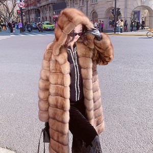 <span class=keywords><strong>Cappotto</strong></span> Lungo in Vera Pelliccia <span class=keywords><strong>di</strong></span> <span class=keywords><strong>Visone</strong></span> <span class=keywords><strong>con</strong></span> <span class=keywords><strong>Cappuccio</strong></span>, Lussuoso <span class=keywords><strong>Cappotto</strong></span> da Donna per l'Inverno - Product Image 2