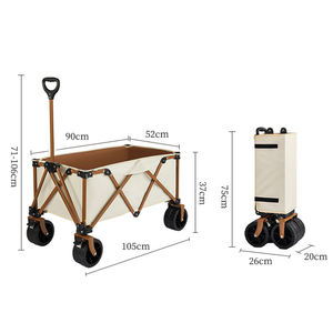 <strong>E</strong>-RIKE Outdoor OEM Oxford Heavy Duty Beach Wagon Wide <strong>Wheels</strong> Foldable Utility Folding Wagon Camping Cart - Product Image 3