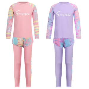 Traje de Baño para Niñas de 2 a 13 Años, Traje de Baño Tie-Dye, Protección Solar para Piscina y Playa, Traje de Baño para Natación, Entrenamiento, Surf, Juegos Acuáticos - Product Image 1